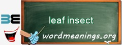 WordMeaning blackboard for leaf insect